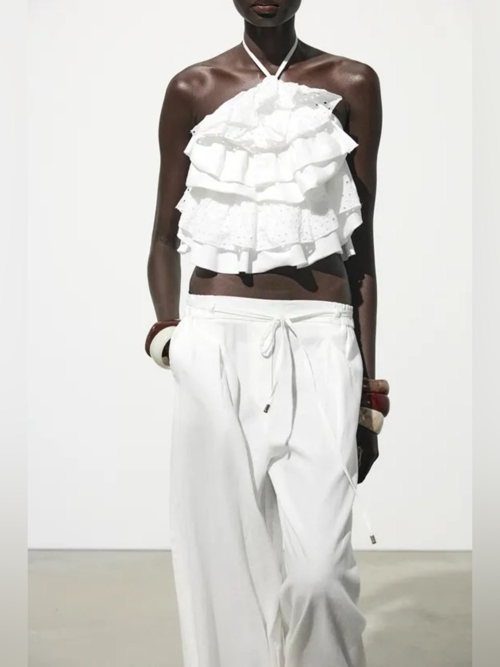 New ZARA Ruffled Halter Top
